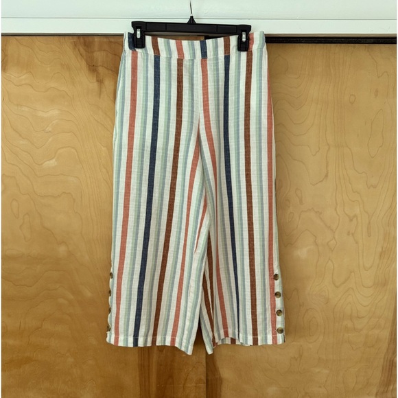 a.n.a Pants - Cropped linen blend striped pants by a.n.a.